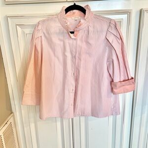 JODIFL Pink and White Striped Top. Size small